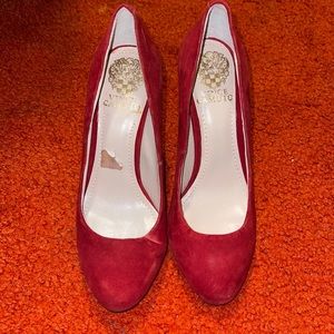 Vince Camuto Red Suede Heels